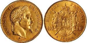 100 Franc Secondo Impero francese (1852-1870) Oro Napoleone III (1808-1873)