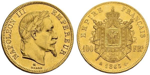100 Franc Secondo Impero francese (1852-1870) Oro Napoleone III (1808-1873)