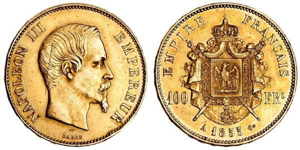 100 Franc Secondo Impero francese (1852-1870) Oro Napoleone III (1808-1873)