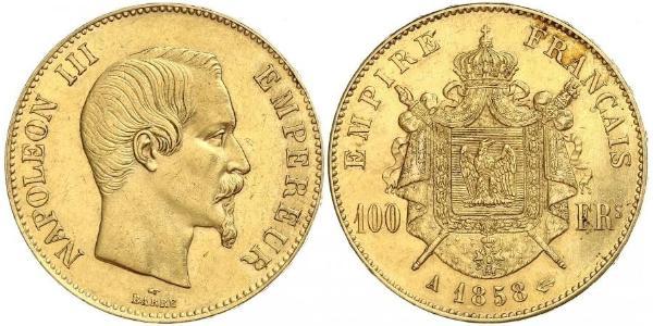 100 Franc Secondo Impero francese (1852-1870) Oro Napoleone III (1808-1873)