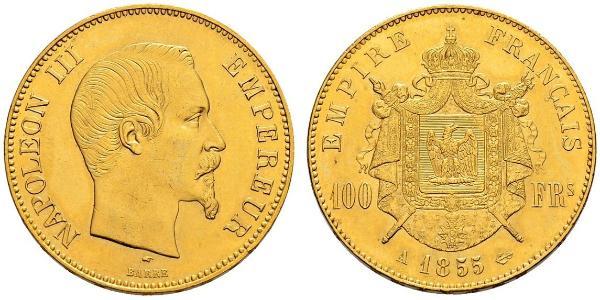 100 Franc Secondo Impero francese (1852-1870) Oro Napoleone III (1808-1873)