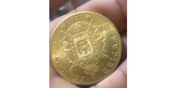 100 Franc Secondo Impero francese (1852-1870) Oro Napoleone III (1808-1873)