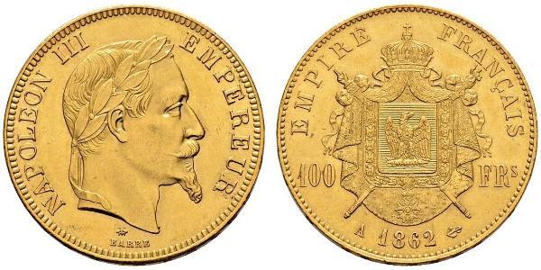 100 Franc Secondo Impero francese (1852-1870) Oro Napoleone III (1808-1873)