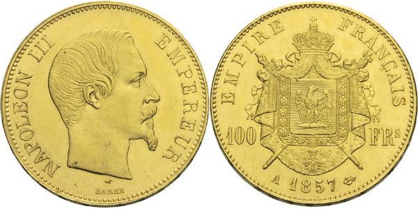 100 Franc Secondo Impero francese (1852-1870) Oro Napoleone III (1808-1873)