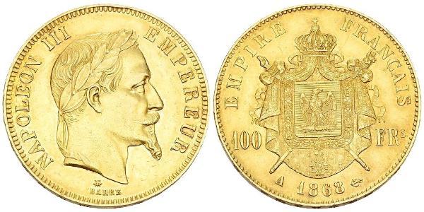 100 Franc Secondo Impero francese (1852-1870) Oro Napoleone III (1808-1873)