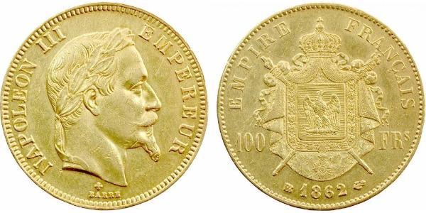 100 Franc Secondo Impero francese (1852-1870) Oro Napoleone III (1808-1873)