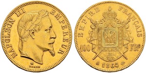 100 Franc Segundo Imperio francés (1852-1870) Oro Napoleon III (1808-1873)