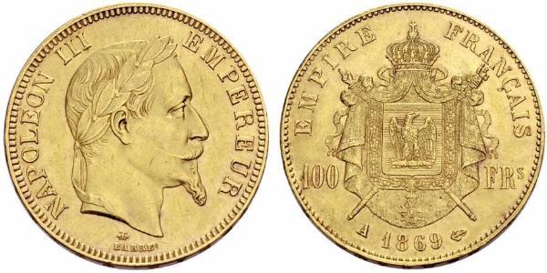 100 Franc Segundo Imperio francés (1852-1870) Oro Napoleon III (1808-1873)