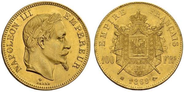 100 Franc Segundo Imperio francés (1852-1870) Oro Napoleon III (1808-1873)