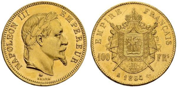 100 Franc Segundo Imperio francés (1852-1870) Oro Napoleon III (1808-1873)