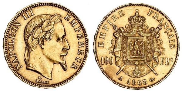 100 Franc Segundo Imperio francés (1852-1870) Oro Napoleon III (1808-1873)