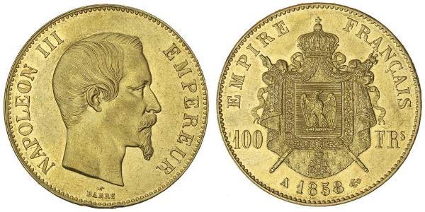 100 Franc Segundo Imperio francés (1852-1870) Oro Napoleon III (1808-1873)