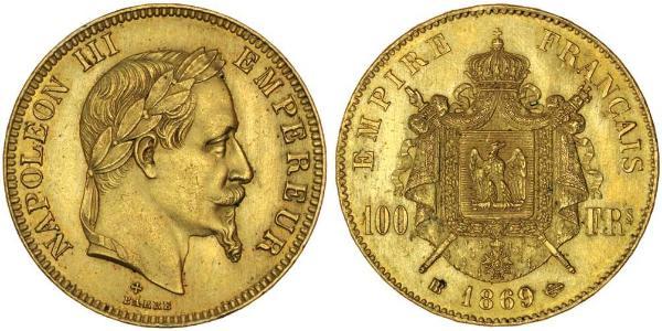 100 Franc Segundo Imperio francés (1852-1870) Oro Napoleon III (1808-1873)