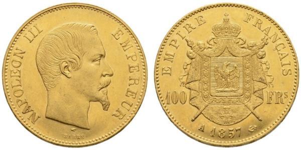 100 Franc Segundo Imperio francés (1852-1870) Oro Napoleon III (1808-1873)