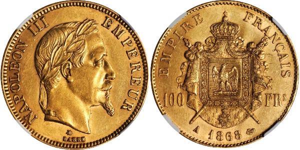 100 Franc Segundo Imperio francés (1852-1870) Oro Napoleon III (1808-1873)
