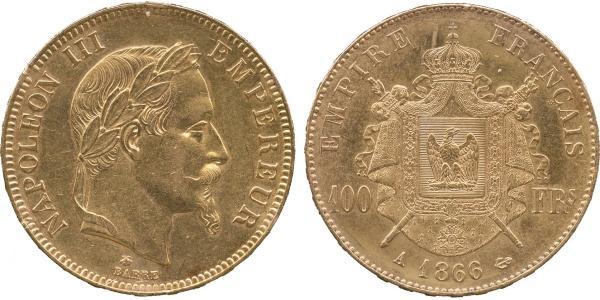 100 Franc Segundo Imperio francés (1852-1870) Oro Napoleon III (1808-1873)