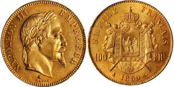 100 Franc Segundo Imperio francés (1852-1870) Oro Napoleon III (1808-1873)
