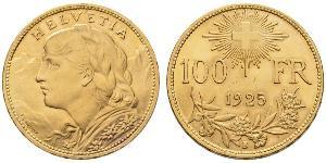 100 Franc Suiza Oro 