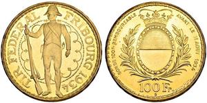 100 Franc Suiza Oro 