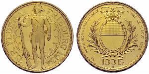 100 Franc Suiza Oro 