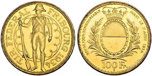 100 Franc Suiza Oro 