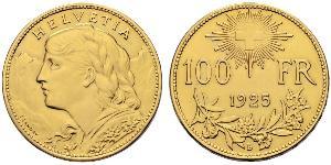 100 Franc Suiza Oro 