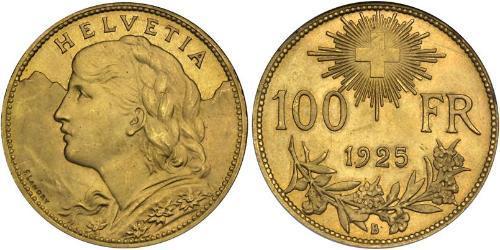 100 Franc Suiza Oro 