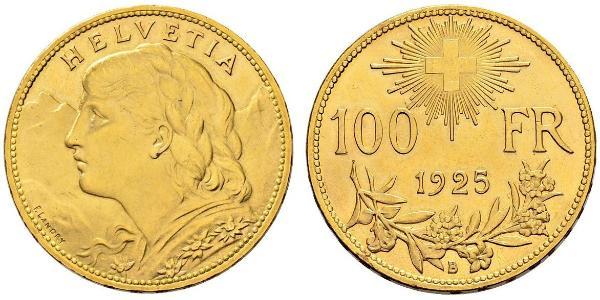 100 Franc Suiza Oro 