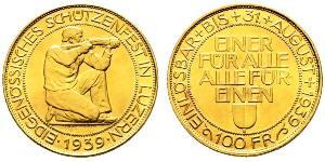 100 Franc Svizzera Oro 