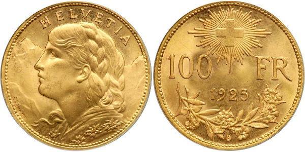 100 Franc Svizzera Oro 