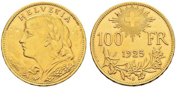 100 Franc Svizzera Oro 