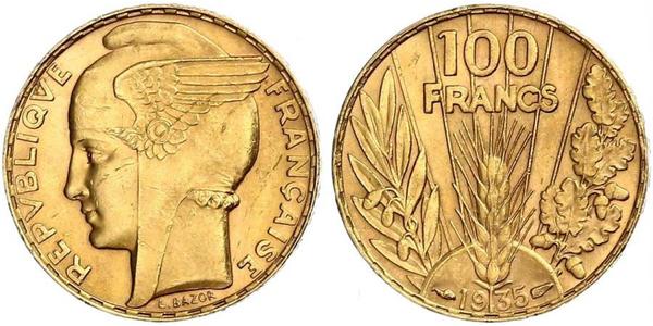 100 Franc Tercera República Francesa (1870-1940)  Oro 