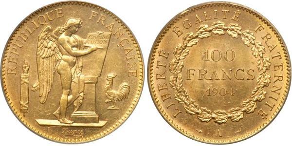 100 Franc Tercera República Francesa (1870-1940)  Oro 