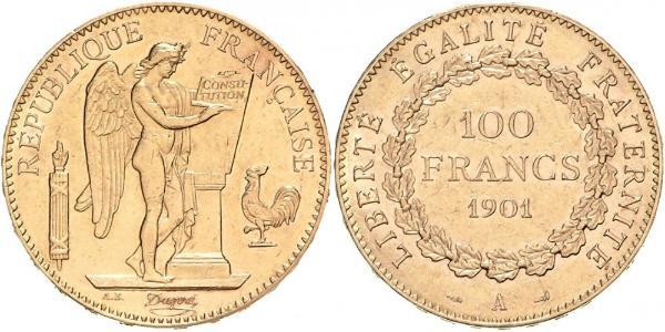 100 Franc Tercera República Francesa (1870-1940)  Oro 