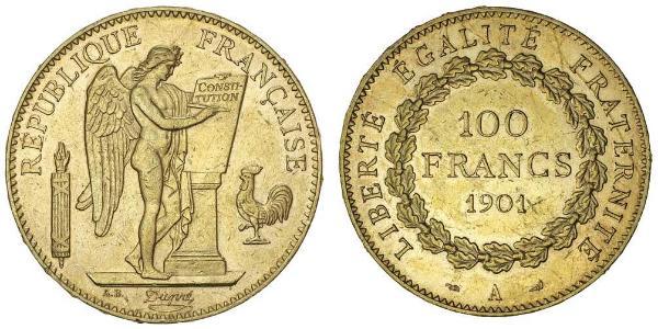 100 Franc Terza Repubblica francese (1870-1940)  Oro 