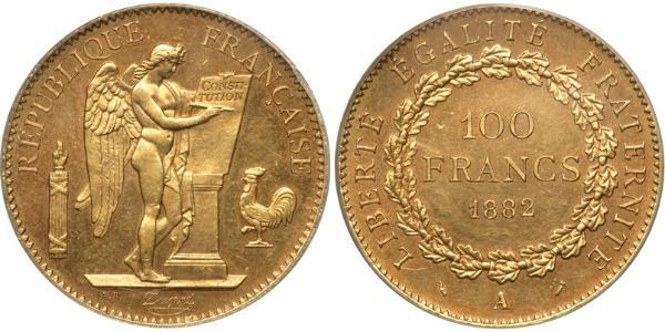 100 Franc Terza Repubblica francese (1870-1940)  Oro 