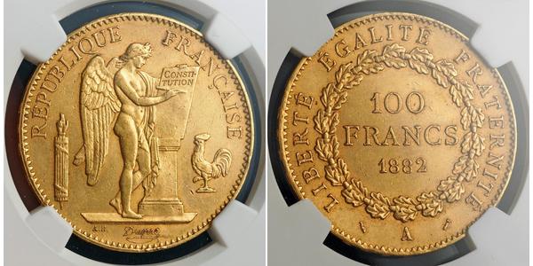 100 Franc Terza Repubblica francese (1870-1940)  Oro 