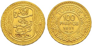 100 Franc Tunisia Oro 