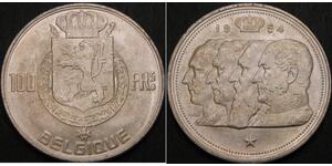 100 Franc Bélgica Plata 