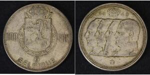 100 Franc Bélgica Plata 