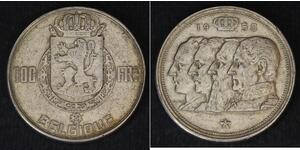 100 Franc Bélgica Plata 
