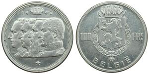 100 Franc Bélgica Plata 