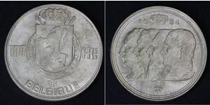 100 Franc Bélgica Plata 