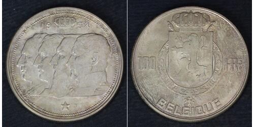 100 Franc Bélgica Plata 