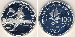 100 Franc Francia Plata 