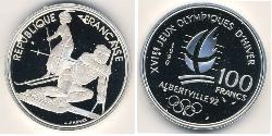 100 Franc Francia Plata 