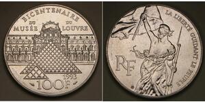 100 Franc Francia Plata 