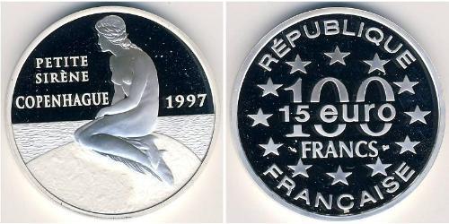 100 Franc Francia Plata 