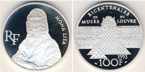 100 Franc Francia Plata 