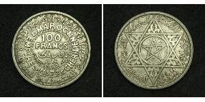 100 Franc Marruecos Plata Mohámed V de Marruecos (1909 - 1961)